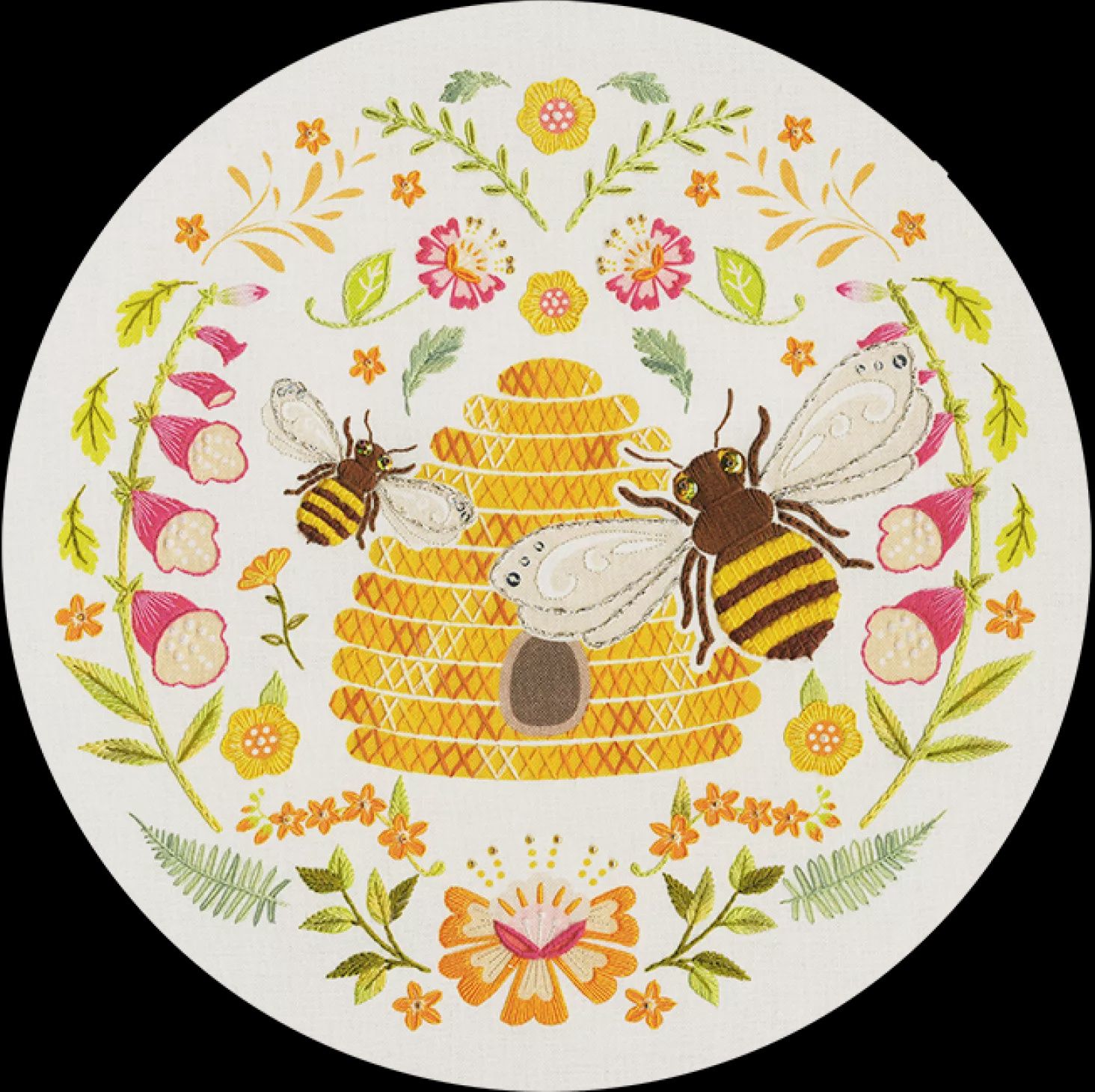 Folk Bees - Kathy Pilcher - Embroidery Kit