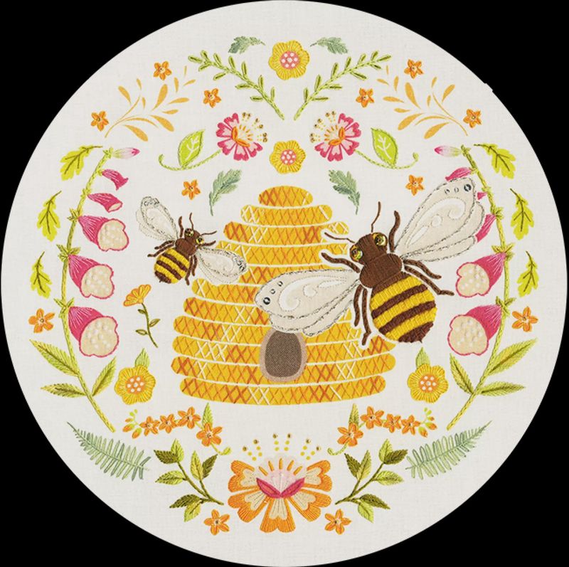 Folk Bees - Kathy Pilcher - Embroidery Kit