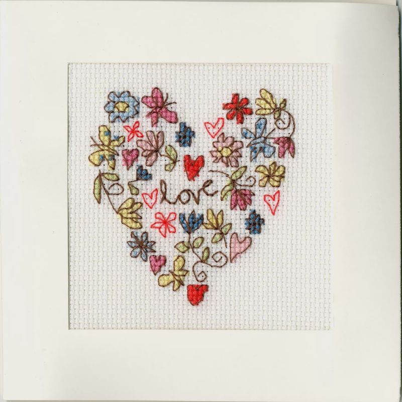 Greeting Card - Sweet Heart - by Kim Anderson for Bothy Threads