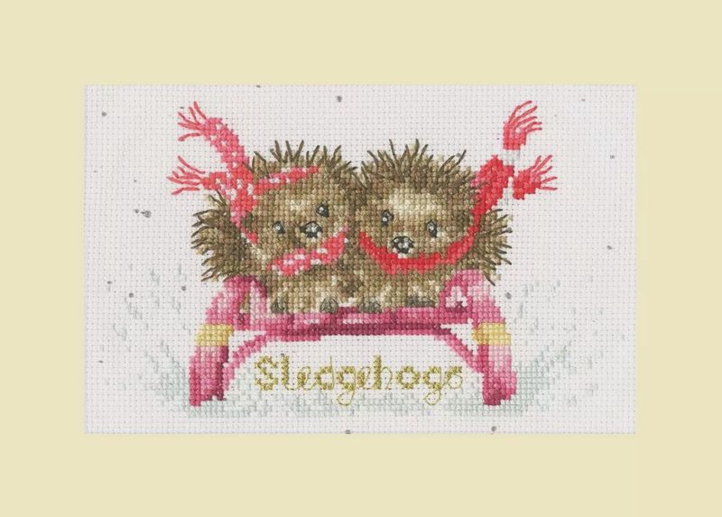 Christmas Card - Sledgehogs - by Hannah Dale