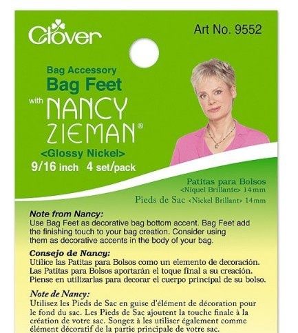 Clover Bag Feet Glossy Nickel - 9/16” - 4 pack