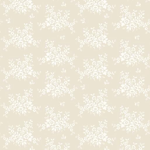 Classic Keepsakes Mini Floral Bouquet in Ecru by Kanvas Studio for Benartex