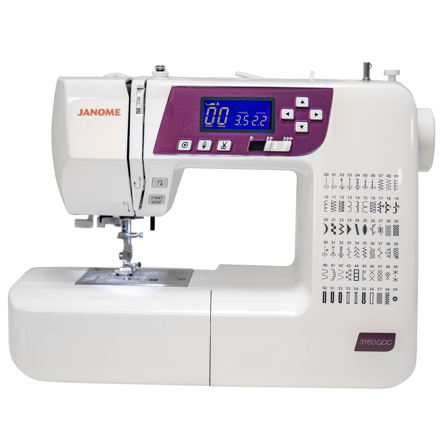 Janome 3160QDC Sewing Machine, Colour: Grape