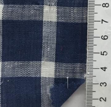 Navy Blue Check Linen