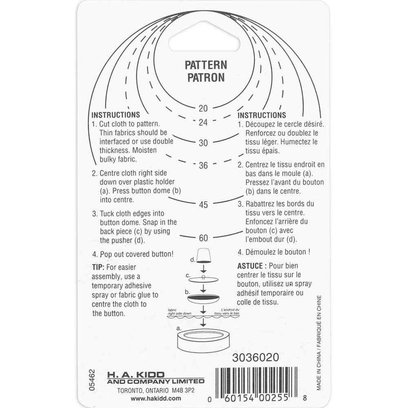 Unique Sewing Buttons to Cover Kit - sz/gr 20 (13mm / 0.5") - 5 pack