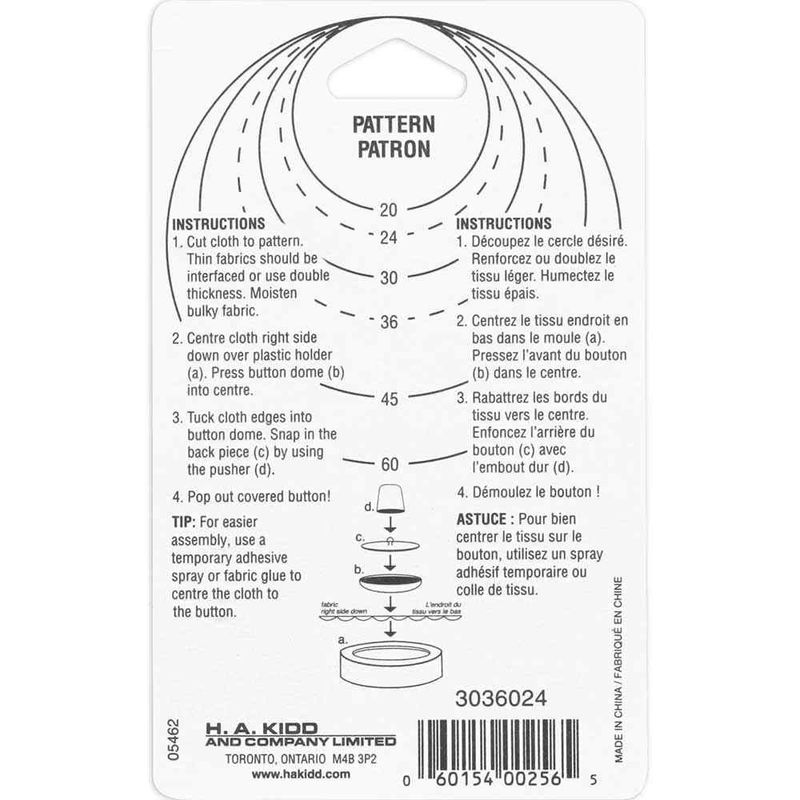 Unique Sewing Buttons to Cover Kit - sz/gr 24 (15mm / 5/8") - 4 pack
