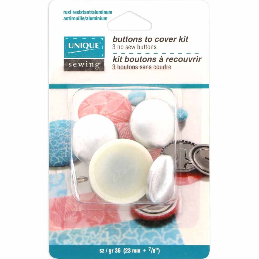 Unique Sewing Buttons to Cover Kit - sz/gr 36 (23mm / 7/8&quot;) - 3 pack