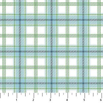 Woodland Woolies Flannel in White Multi Plaid by Deborah Edwards for Northcott