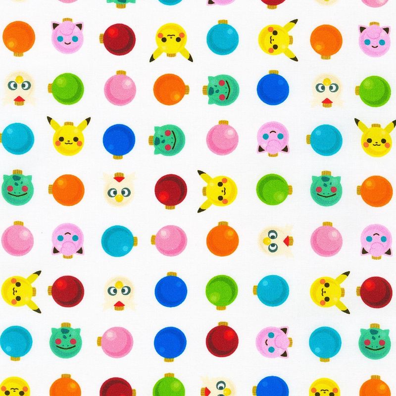 Pikachu&#39;s Holiday in White by The Pokemon Co. for Robert Kaufman Fabrics