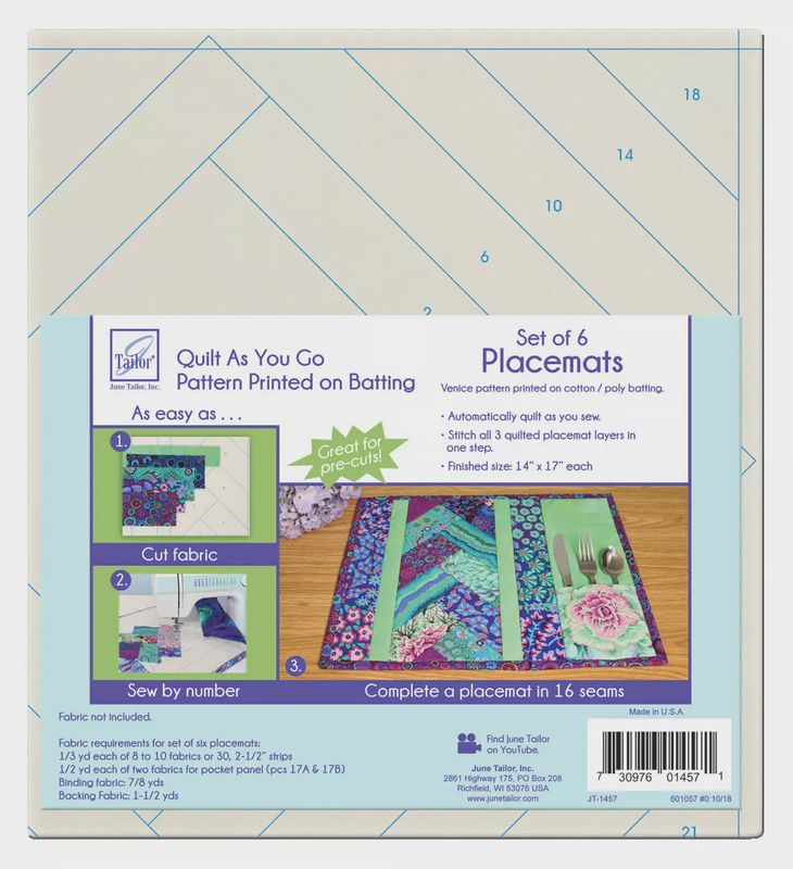 June Tailor Venice Placemats Quilt-As-You-Go Kit (6 pack)
