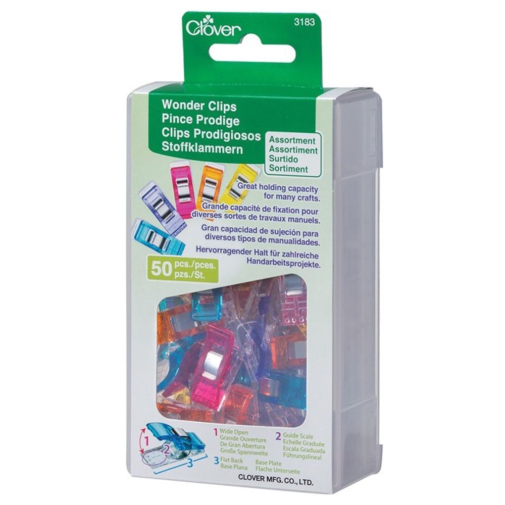 CLOVER 3183 - Wonder Clips - Assorted Colours - 50pcs