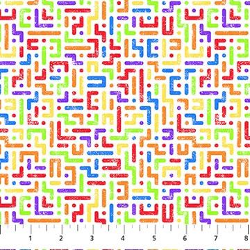 Prismatic Maze White Multi 10373-10 by Patrick Lose Fabrics for Northcott