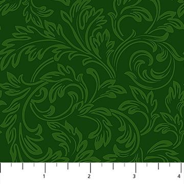 Yuletide Traditions - Green Scroll DP26112-76 - Quilting Fabric