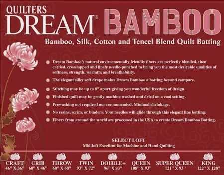 Quilters Dream Bamboo Batting 93&quot; wide in Natural