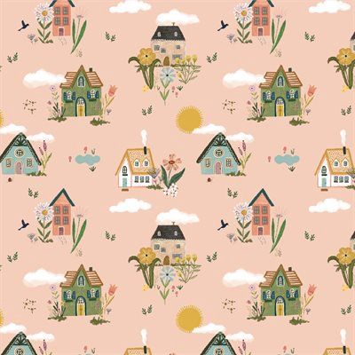 Cottage Charm by McKenzie Elston for Poppie Cotton - Cottage Garden Peach 724741
