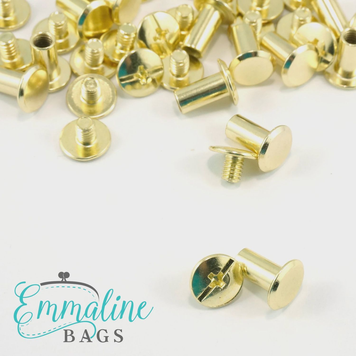 Emmaline Bags Medium Chicago Screws - 3/8” x 1/4”, Colour: Gold