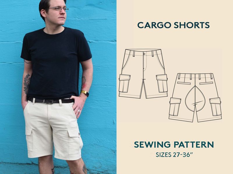 Wardrobe by Me - Men&#39;s Cargo Shorts - Paper Pattern