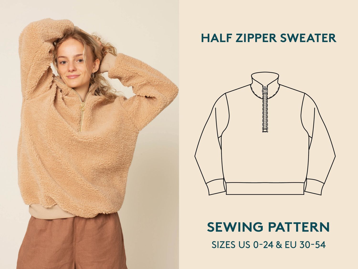 Wardrobe by Me - Half Zip Sweater - Paper Pattern
