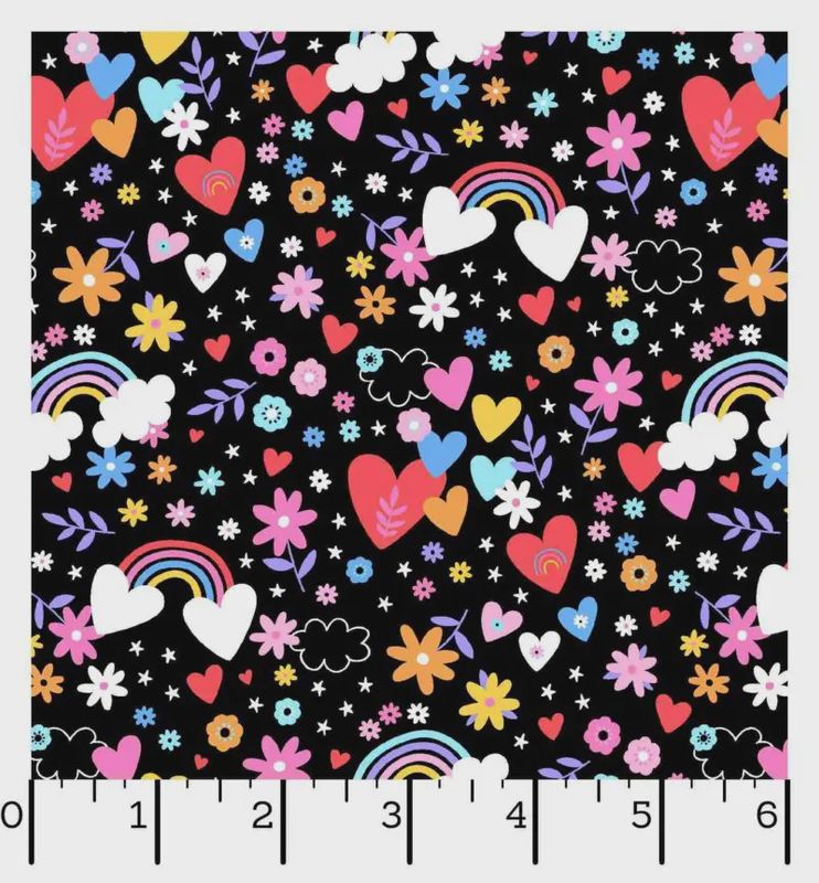 Playtime Flannel - Black Hearts &amp; Rainbows MASF10451-J