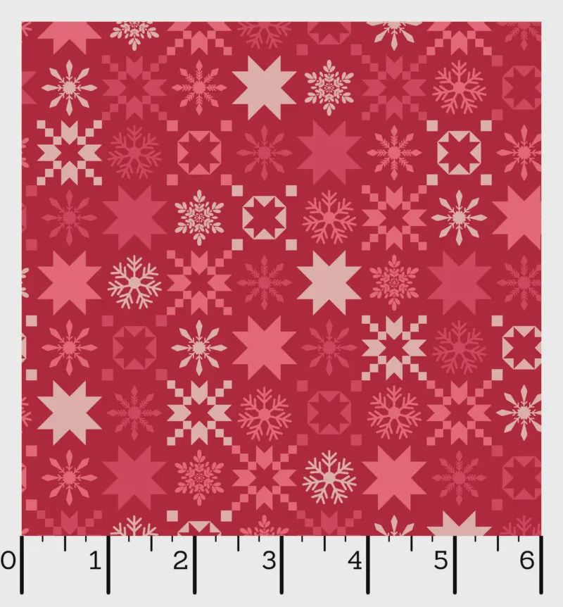 A Quilty Little  Christmas in Red Snowflake by Kimberbell for Maywood Studio MAS10577-R