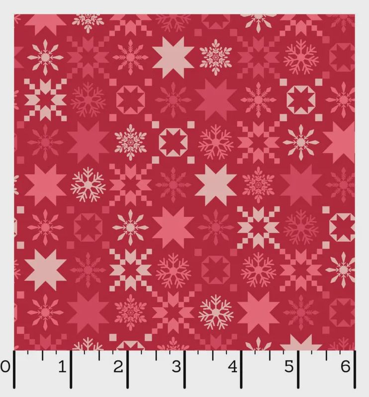A Quilty Little  Christmas in Red Snowflake by Kimberbell for Maywood Studio MAS10577-R