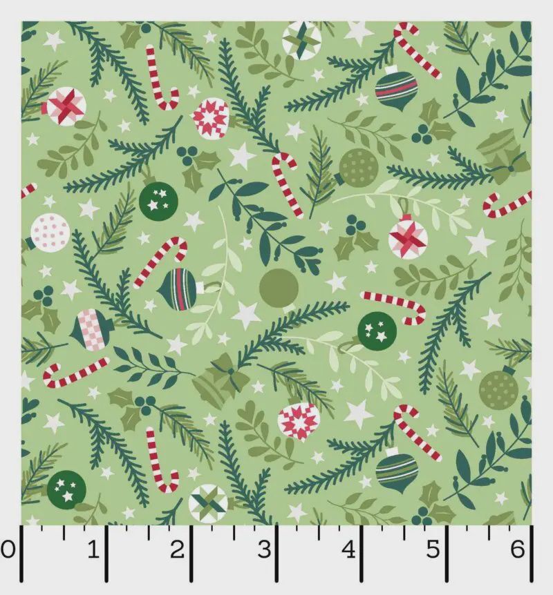 A Quilty Little  Christmas in Green Ornaments by Kimberbell for Maywood Studio  MAS10576-G
