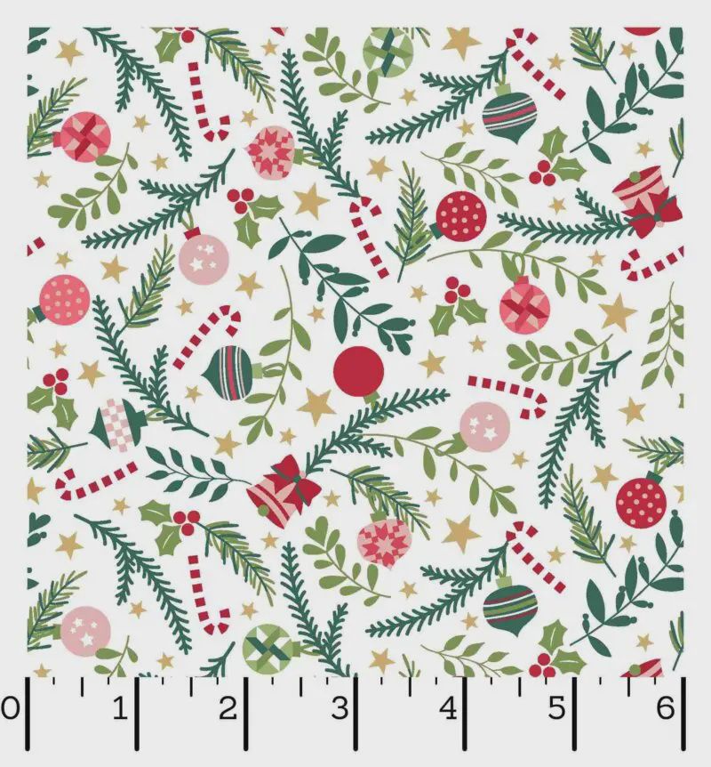 A Quilty Little Christmas in White Ornaments by Kimberbell for Maywood Studio MAS10576-W