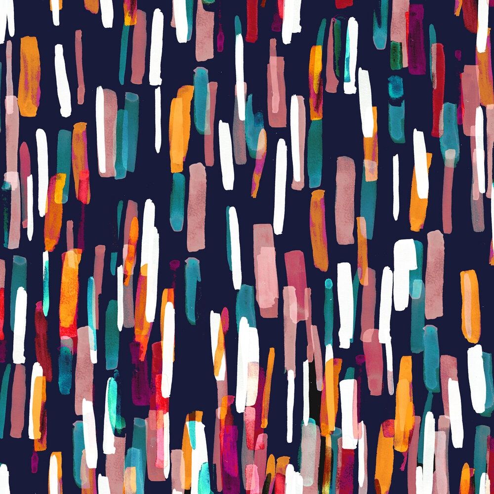 Flourish Brush Stroke in Night By Helen Plowman for Dashwood Studio - Ace Cotton Lawn LFLO 1968