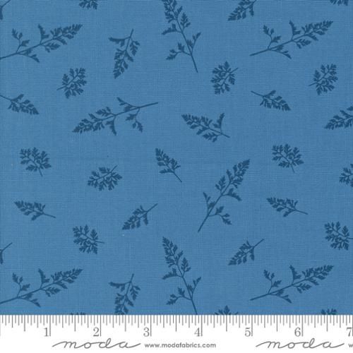 Field of Flowers Spring Leaf in Cornflower by Katharine Watson for Moda
