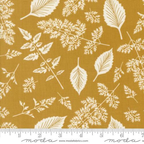 Field of Flowers Leaf in Goldenrod by Katharine Watson for Moda