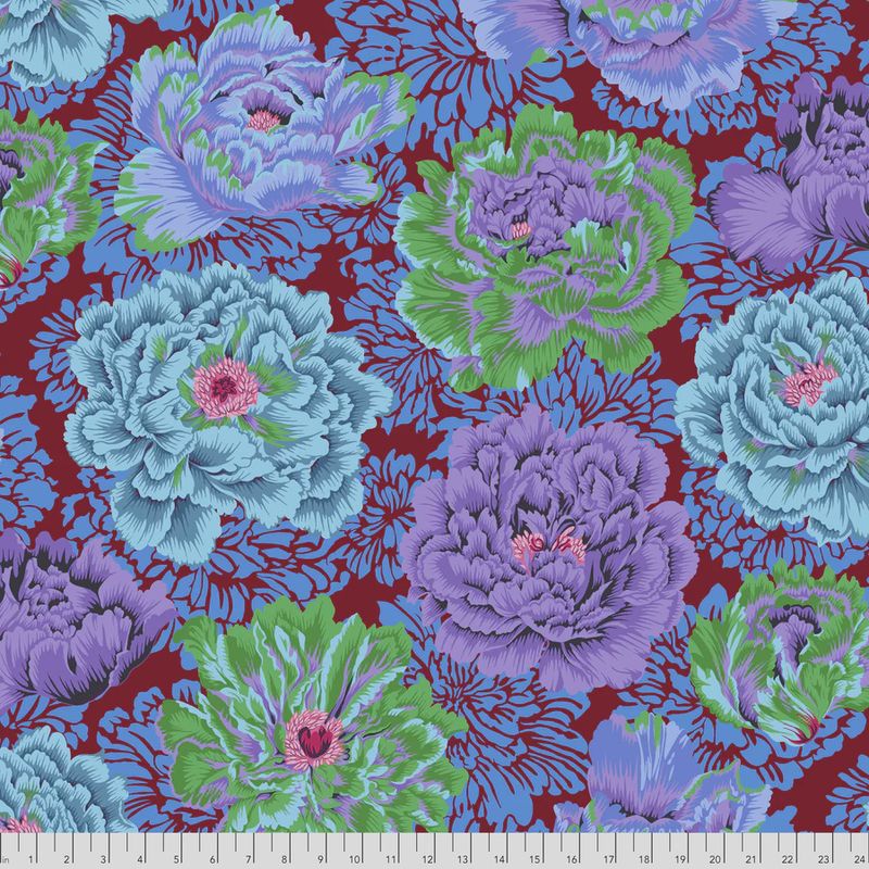 0.80m Remnant of Brocade Peony in Cool by Kaffe Fassett