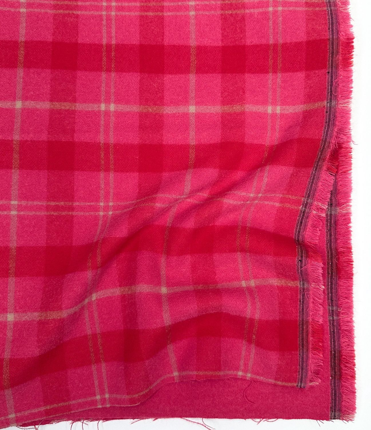 Claudia Plaid Coating in Fuchsia/Red