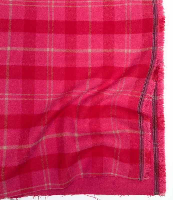 Claudia Plaid Coating in Fuchsia/Red