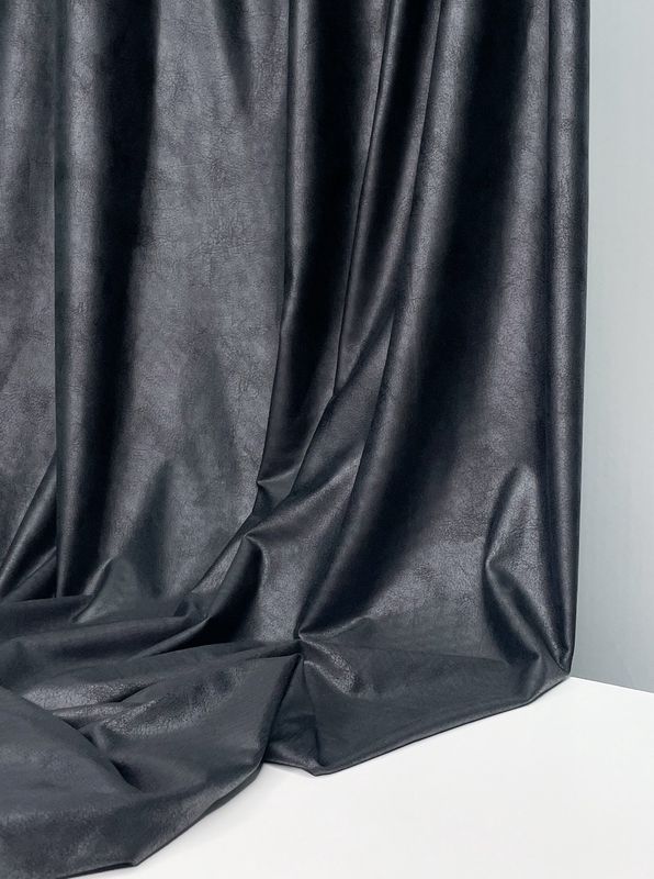 Onyx Black Imitation Leather Knit with Matte Foil