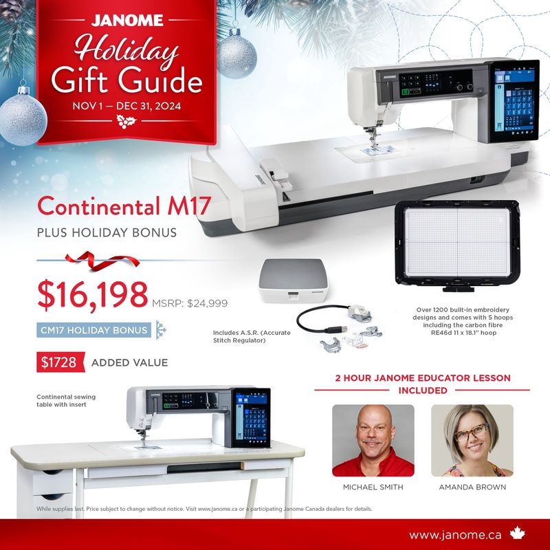 Janome Continental M17 + Holiday Bonus