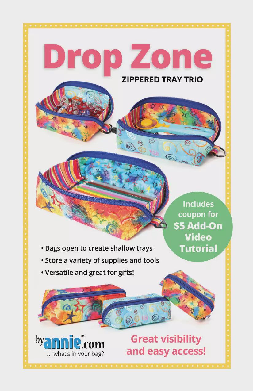 By Annie Drop Zone Zippered Tray Trio Pattern