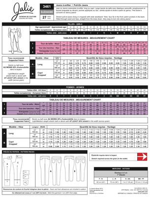 Jalie 3461 - Éléonore Pull -On Jeans - Paper Pattern