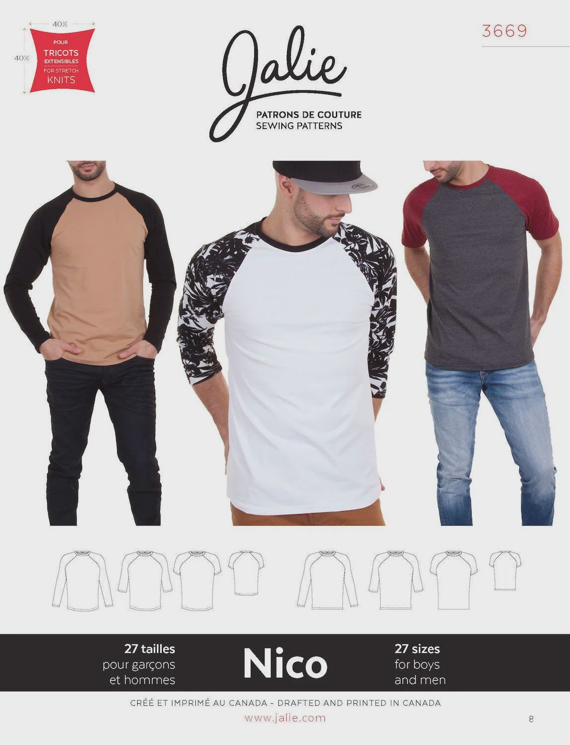 Jalie 3669 - Nico Raglan Tees - Paper Pattern