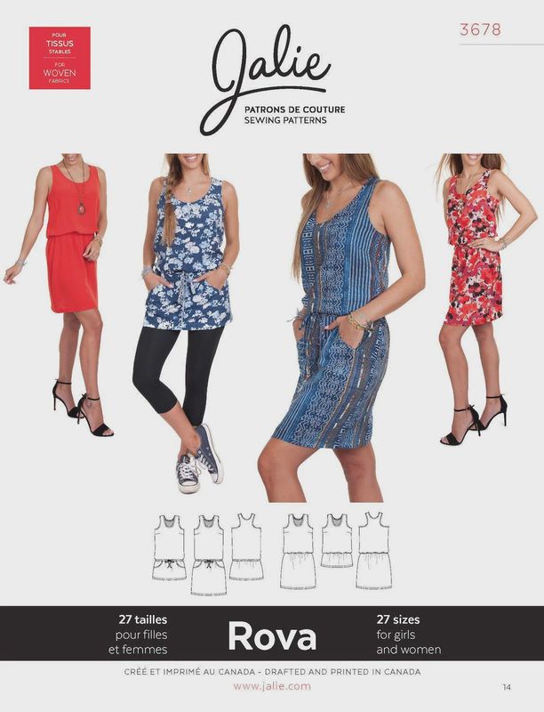 Jalie 3678 - Rova Blouson Tank Dress and Tunic - Paper Pattern