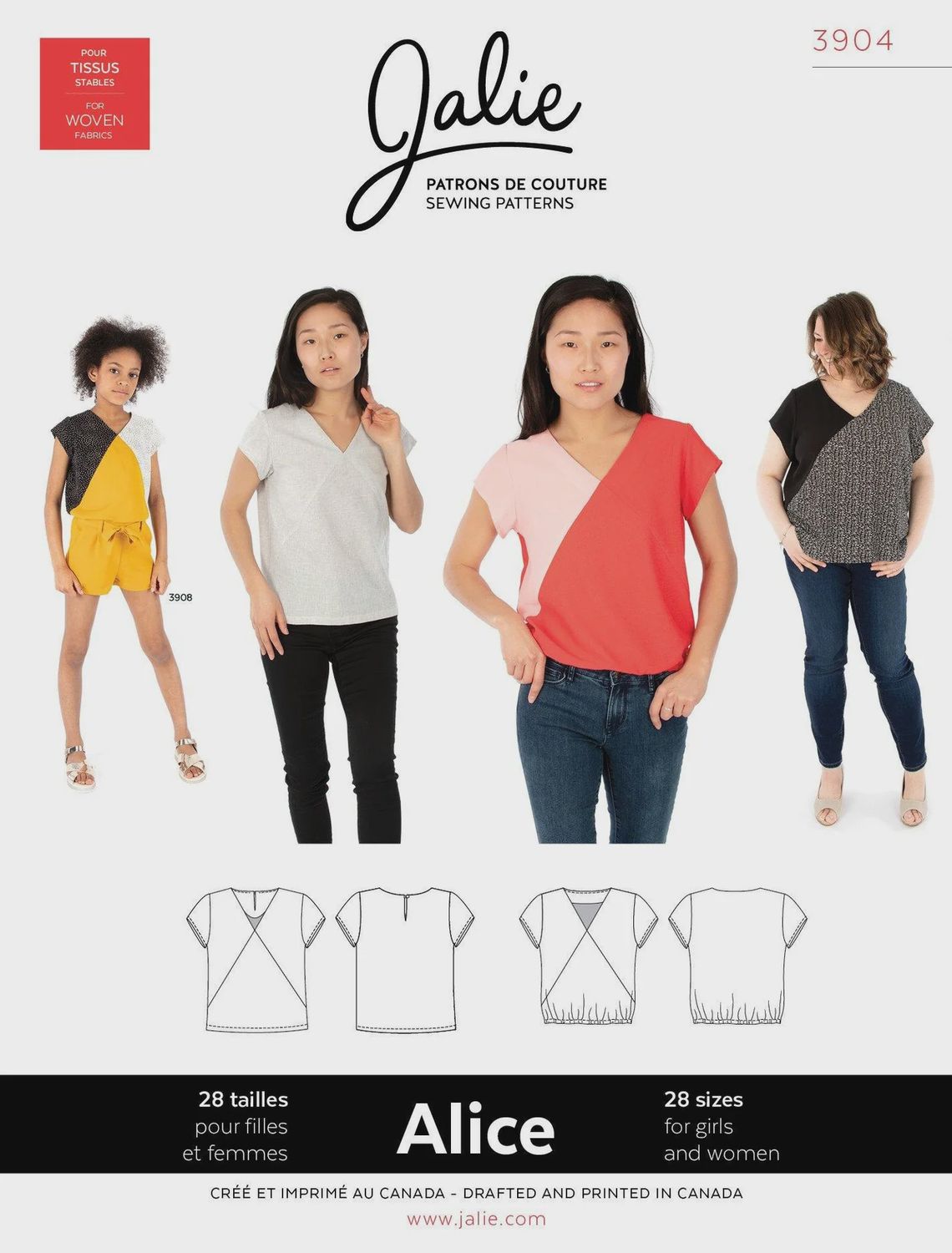 Jalie 3904 - Alice V-Neck Blouse - Paper Pattern