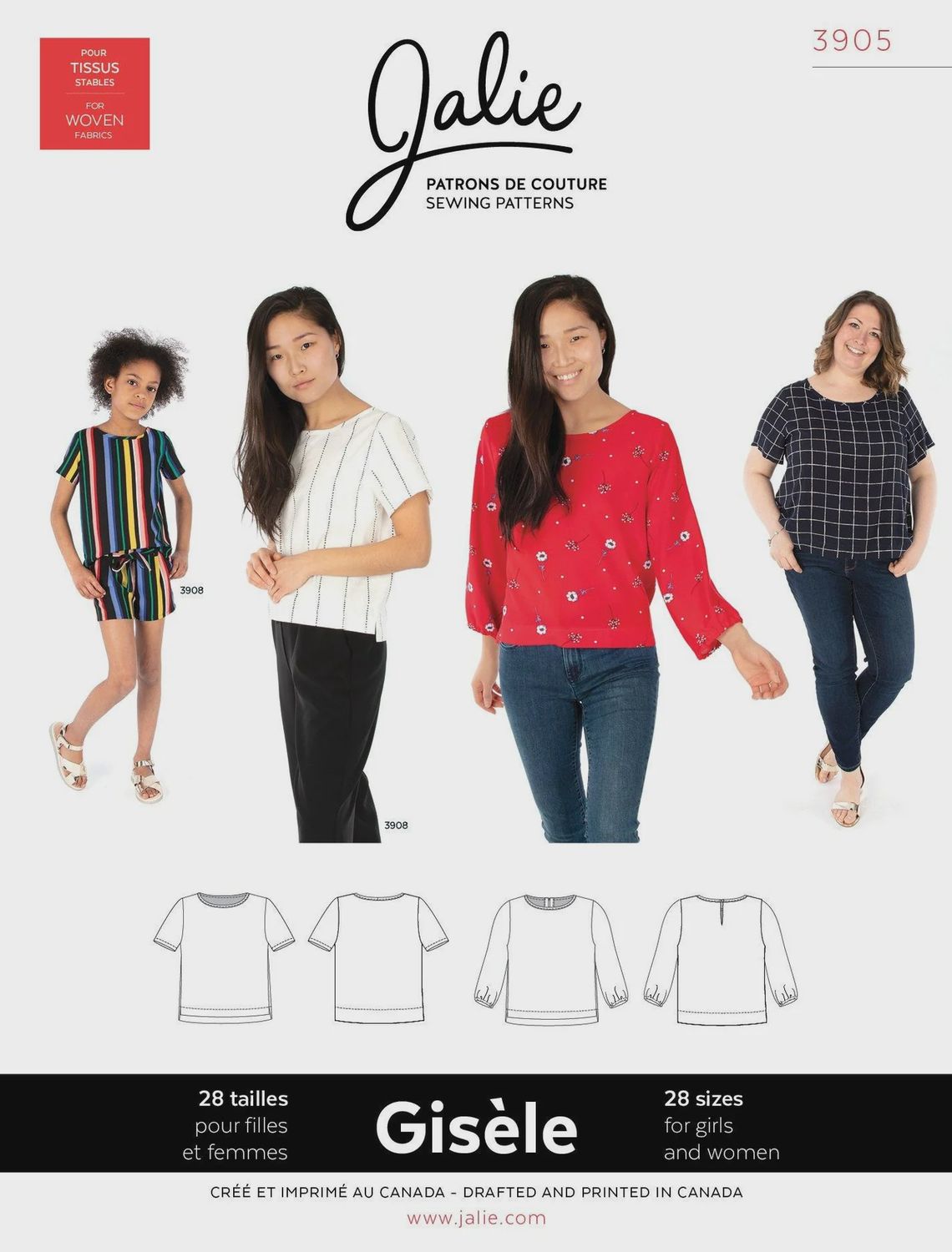 Jalie 3905 - Gisèle Round Neck Blouse - Paper Pattern
