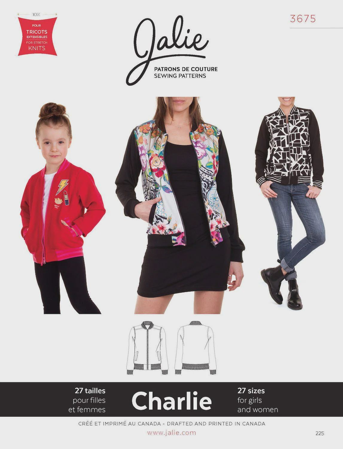 Jalie 3675 - Charlie Bomber Jacket - Paper Pattern