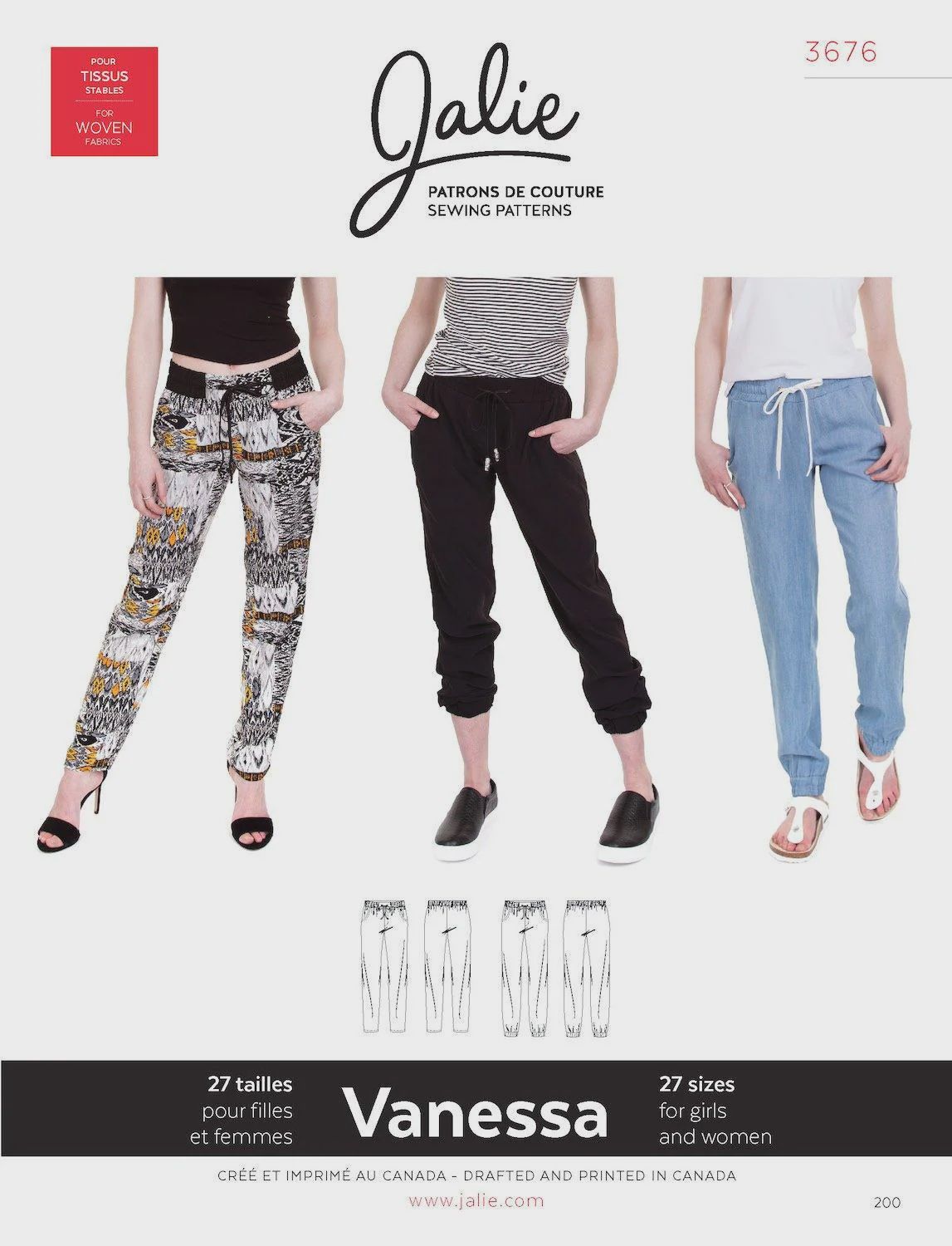 Jalie 3676 -Vanessa Fluid Pants - Paper Pattern