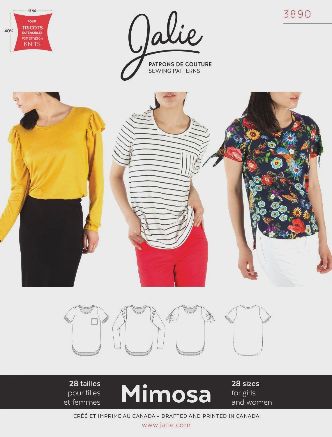 Jalie 3890 - Mimosa Scoopneck T-shirts - Paper Pattern