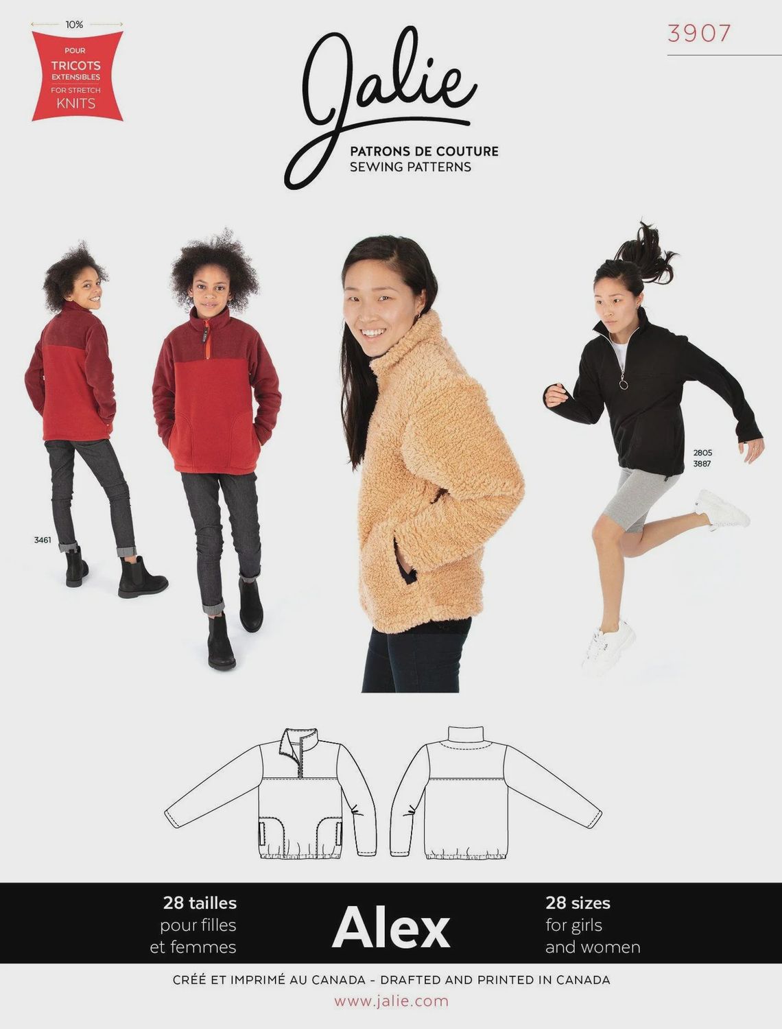 Jalie 3907 - Alex Half-Zip Pullover - Paper Pattern