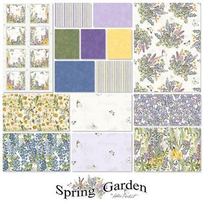15 piece Fat Quarter Bundle - Spring Garden by Katie Pertiet for Clothworks