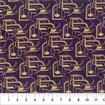 Art Deco Arches in Purple Metallic by Banyan Batiks for Northcott Fabrics - 83372-85