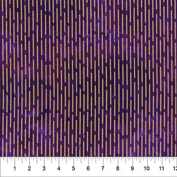 Art Deco Gold Metallic Stripes in Purple by Banyan Batiks for Northcott Fabrics - 83371-85