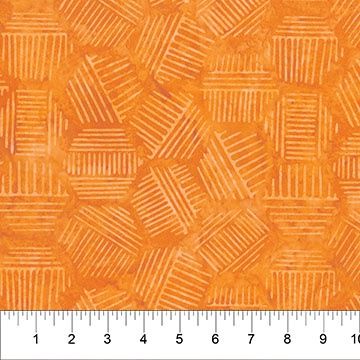 Hexies 81700-54 - Persimmon Hexagons designed by Banyan Batiks for Northcott Fabrics