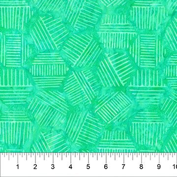 Hexies 81700-71 - Aqua Hexagons designed by Banyan Batiks for Northcott Fabrics